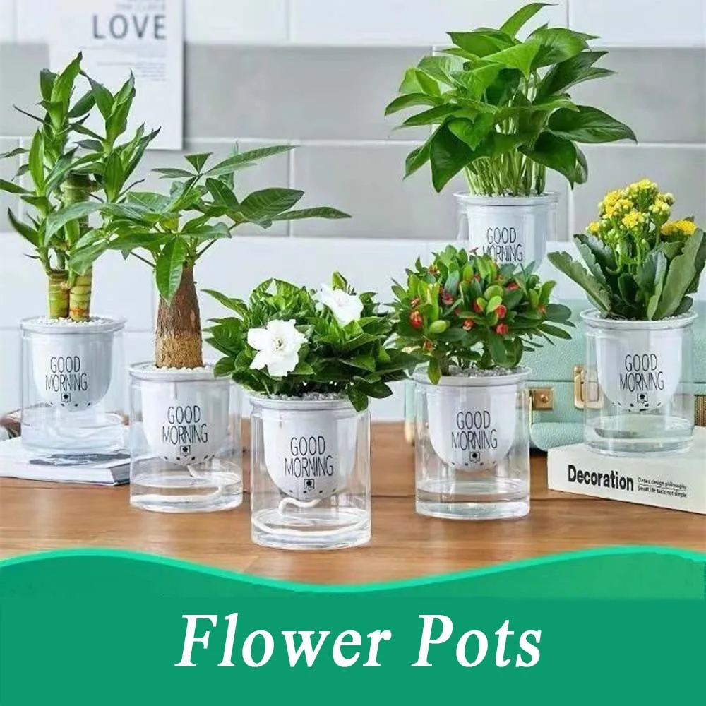 

Balcony Double layer Purifying air Succulents Office Decoration Hydroponic Green Dill Home Decor Planters Flower Pots Plant Pot