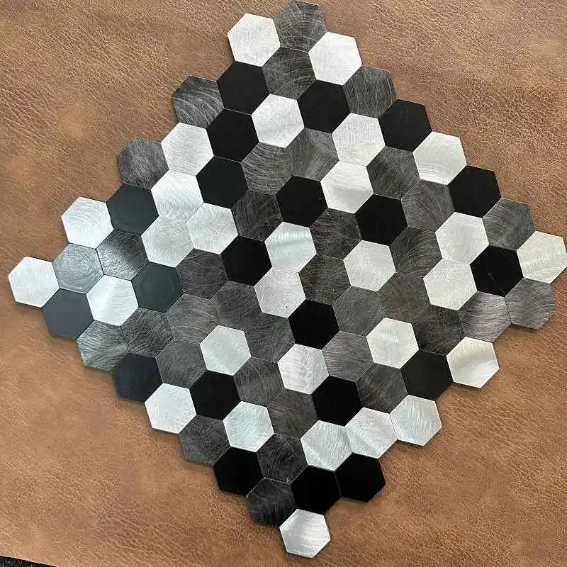 

4pcs/lot Mosaic Wall Tile Peel And Stick Self Adhesive Waterproof Aluminum composite hexagon Kitchen Bath Tile Backsplash 97