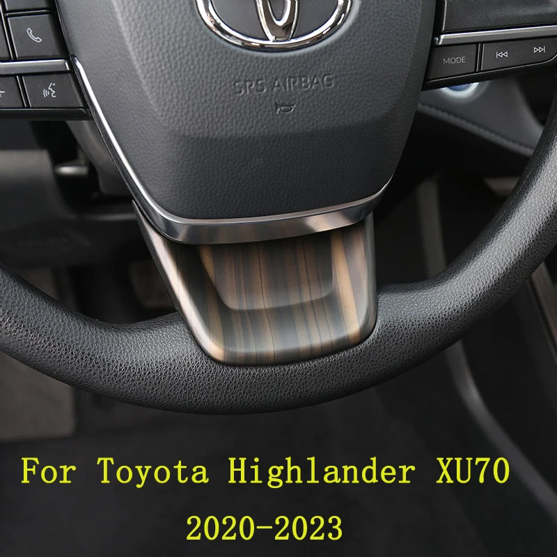 Car Steering Wheel Decorative Strip Car Steering Wheel Protective Cover For Toyota Highlander XU70 Kluger 2023 2022 Accessories