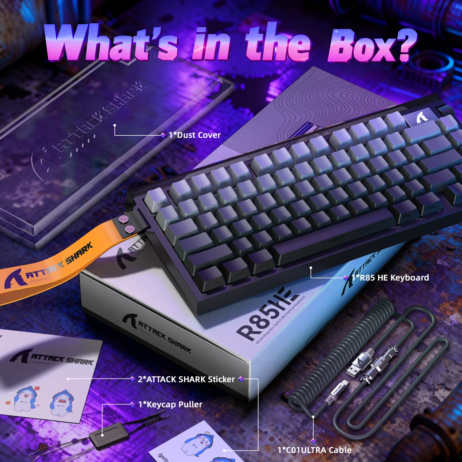 ATTACK SHARK R85 HE 75% マグネティック有線ゲーミングキーボード