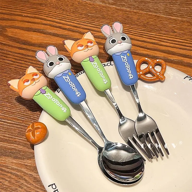 

Disney Zootopia Judy Nick Tableware Spoon Fork Good Looks Spoon 304 Stainless Steel Good Looks Cute Cartoon New Style Niche Gift