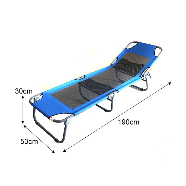 

Outdoor folding lounge chair leisure lunch break bed reinforced B10 beach nap lounge chair breathable chair back cha