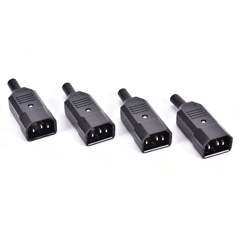 AC IEC C14 Rewireable Straight Male Plug 10A 250V Plug Kettle Connector 3Pin4X IEC Male Plug Connector 250v 10a C14N/AN/AN/A