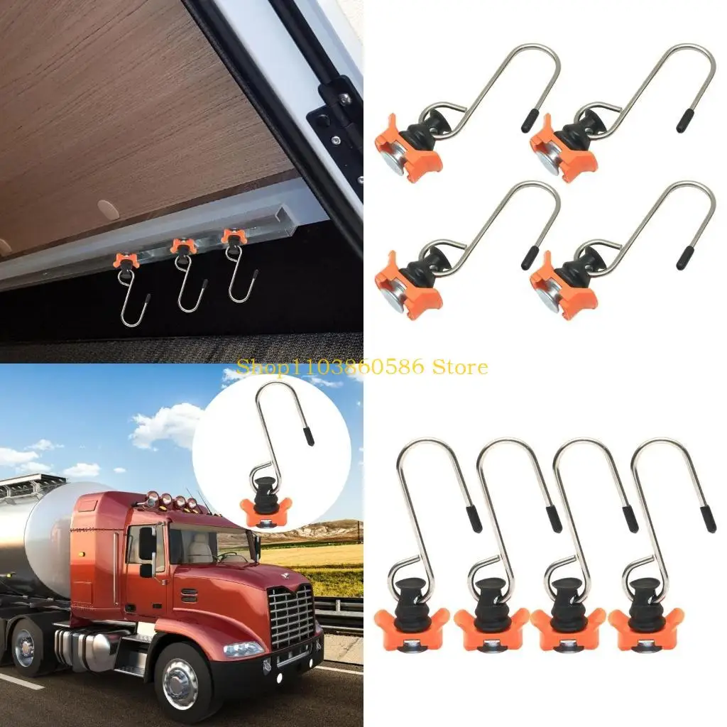 

242A 4 Pack Load Securing Hooks For Airline Rails Secure Cargo Management Hold Accessories For Campers Transportation Storage