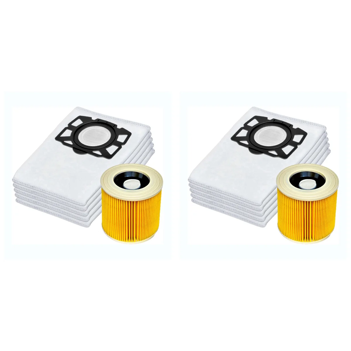 ABZA-2 세트 진공 청소기 가방 필터 Karcher KFI 357 KFI357 KA 40 가방 Karcher 2.863-314.0WD2 Plus WD3에 적합