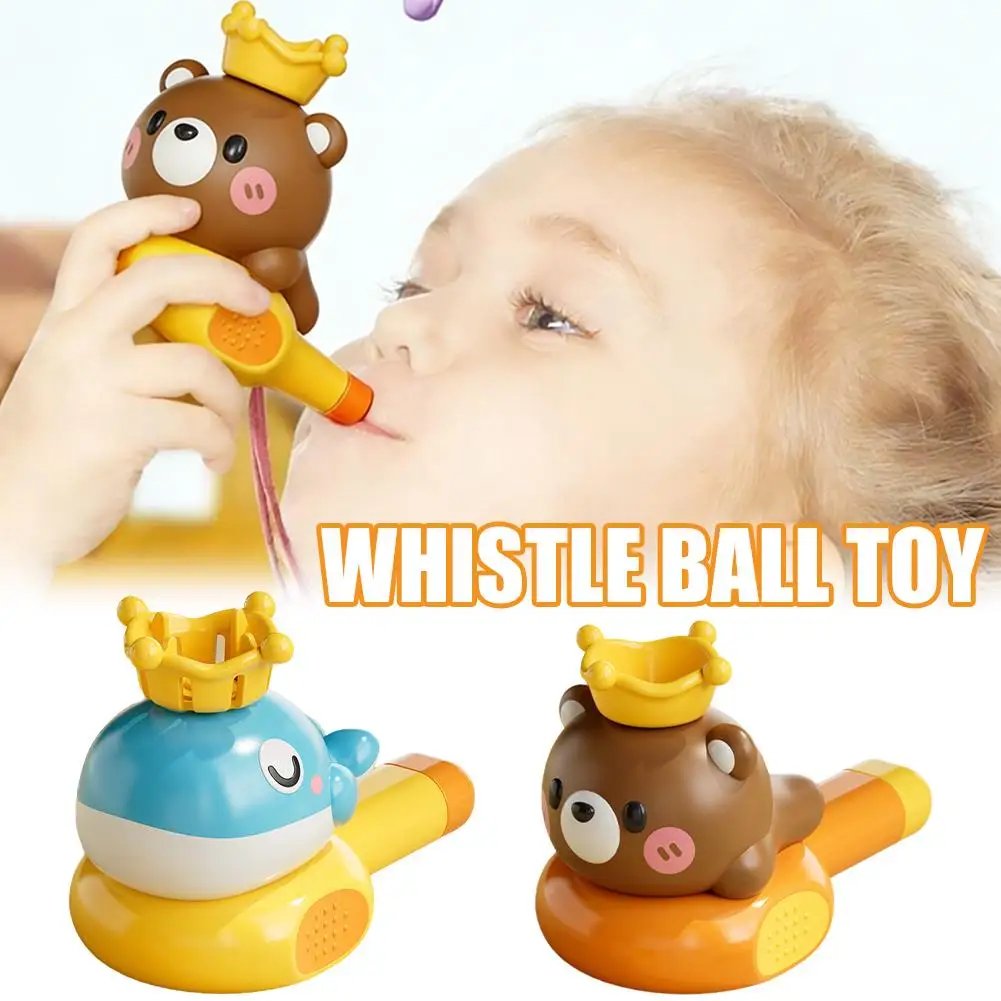 Floating Blow Pipe Ball Toy Whale Whistle Breathing Lung Capacity Training Toddler Speech Therapy Montessori Kids Birthday Gifts