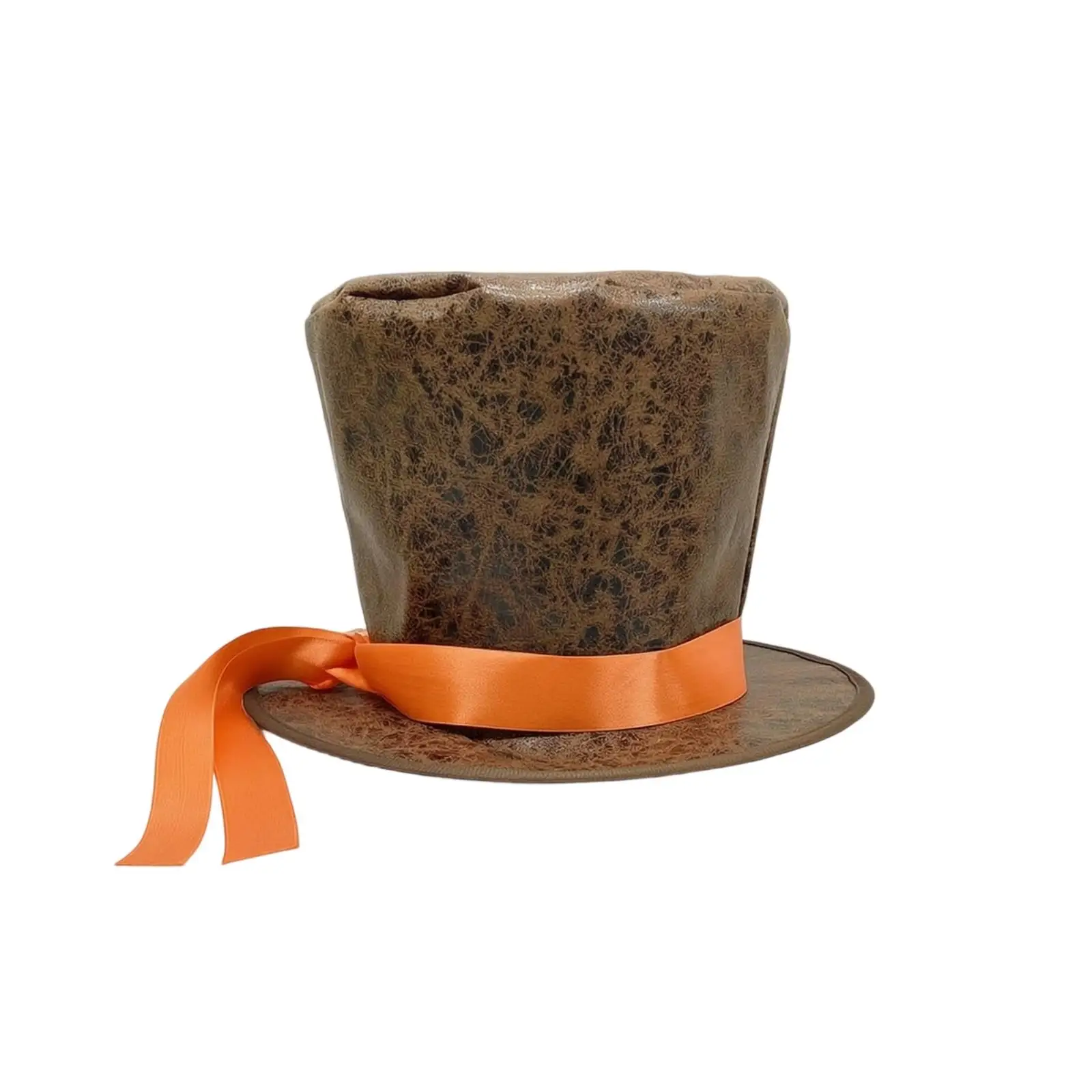 Formal Costume Top Hat Satin-Banded Top Hat with Ribbon Structured Headwear for Magicians, Entertainers, Sleight of Hand Shows,
