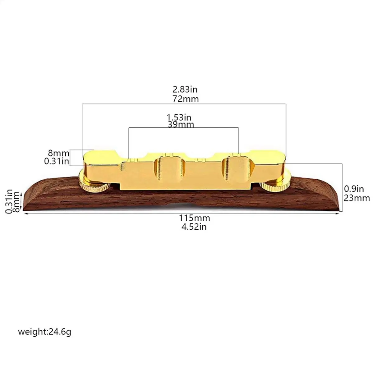 

XFDZ Guitar Bridge Metal & Wood Rosewood Bridge Floating for Archtop Jazz Guitar Musical Instrument