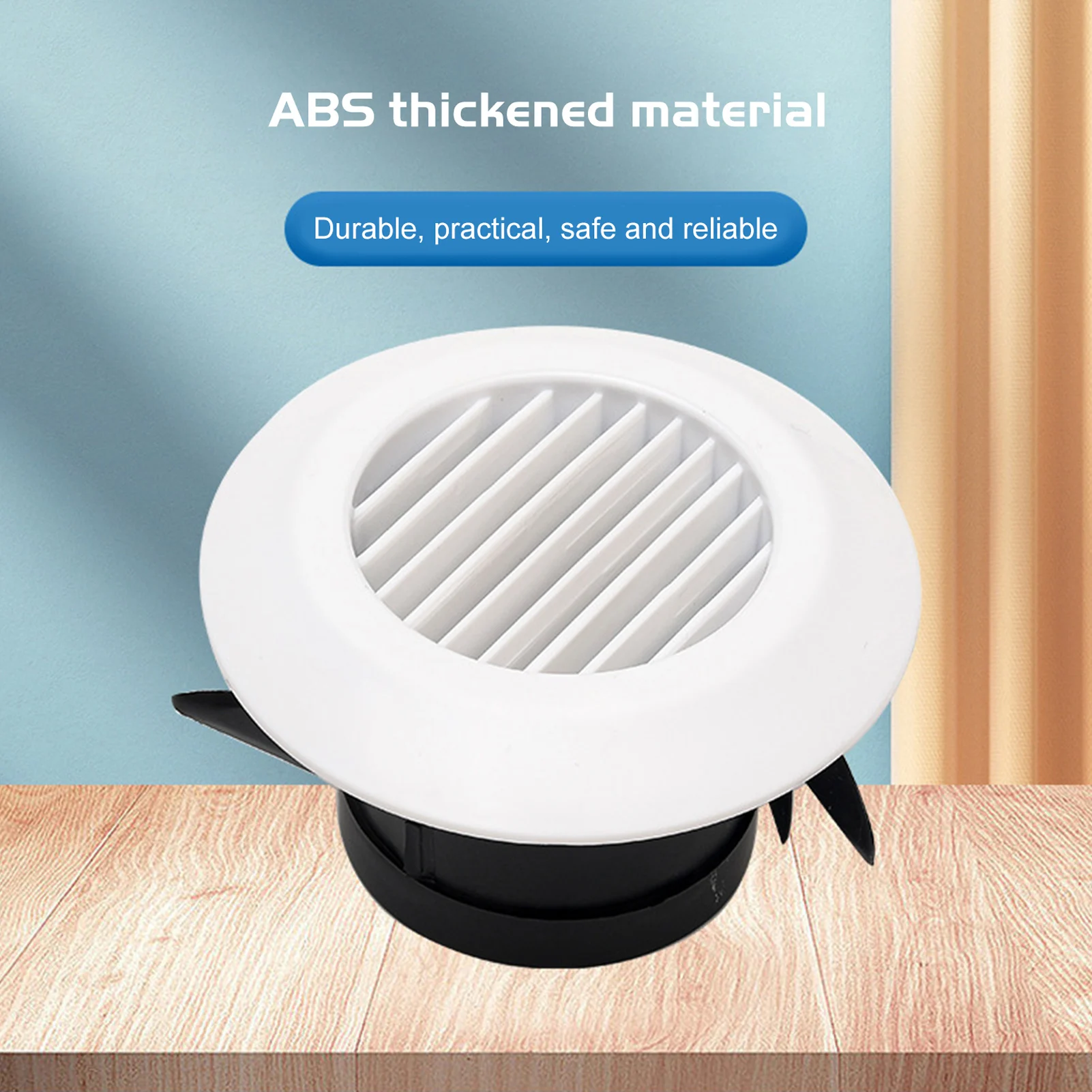 ABS Round Louver Grille Cover Air Conditioner White Grille Cover Soffit Vent for Office Home Ventilation