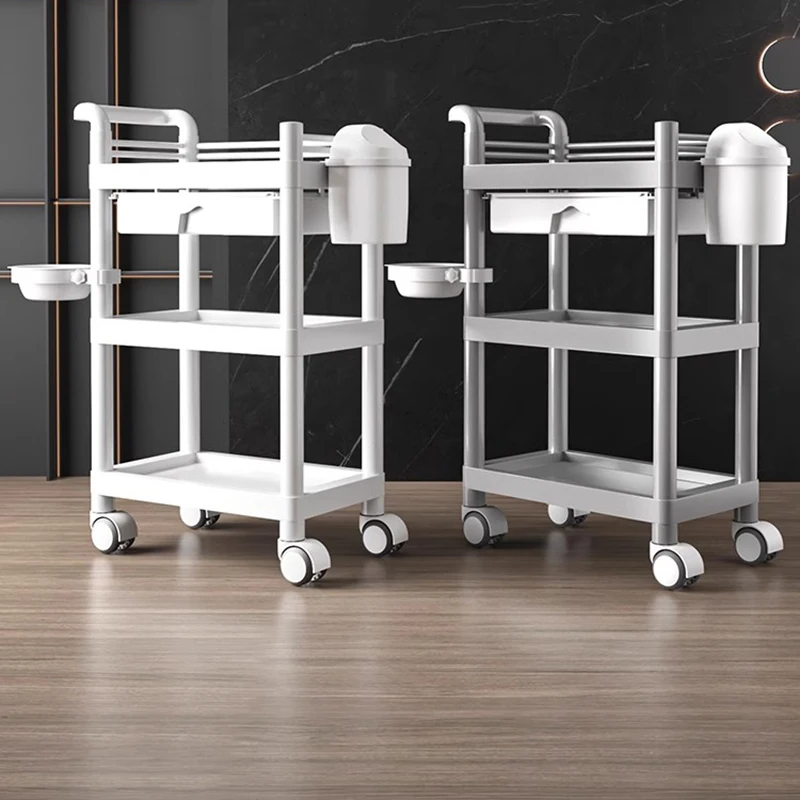 Beauty Salon Dedicated Trolley Management Mobile Hand Push Storage Rack Hand Push Aesthetic Auxiliary Cart Salon Furniture