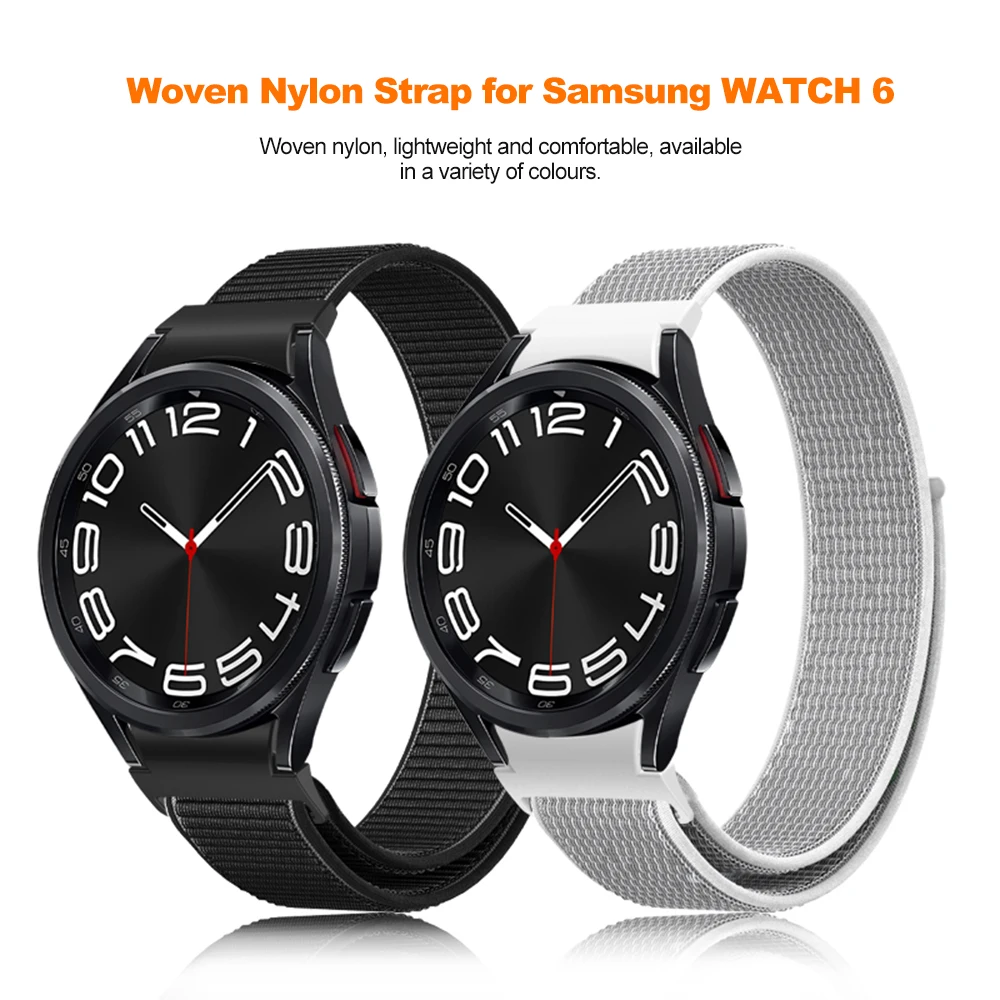 Tali Nilon untuk Jam Tangan Samsung Galaxy 7/6/4/Klasik/5 Pro 44Mm 40Mm Tanpa Celah Gelang Olahraga Korea Jam Tangan Galaxy 7 Tali Pergelangan Tangan