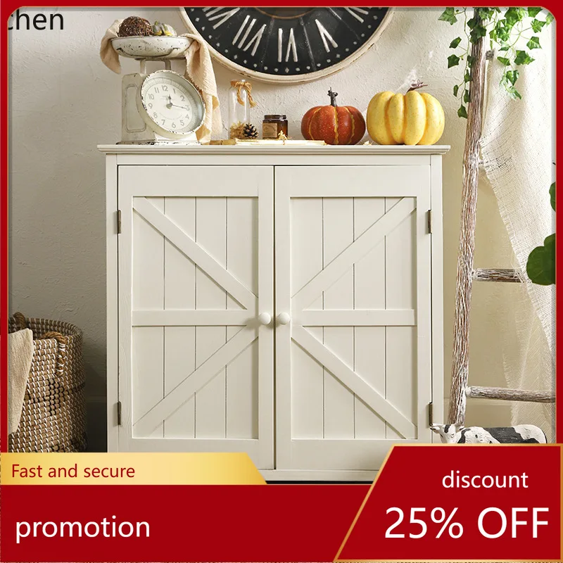

Hxl storage cabinet table indoor double-door cream white storage cabinet