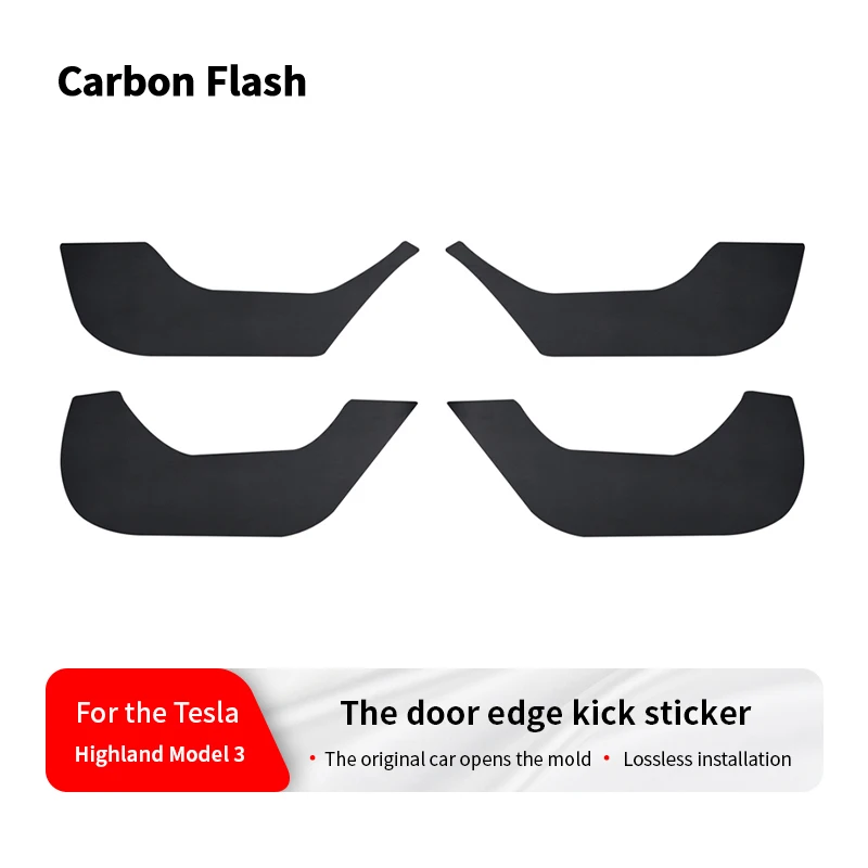 

Карбоновая вспышка для Tesla2024-2025 Model 3, дверной перчаточный ящик, противоударная накладка, защитная пленка с боковым краем, наклейка, порог, защита от грязи
