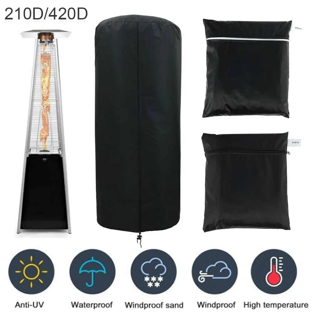 Outdoor Patio Heater Cover Waterproof Oxford Cloth Umbrella Fan Heater Cover Outdoor Garden Furnace Stove Protection Storage Bag