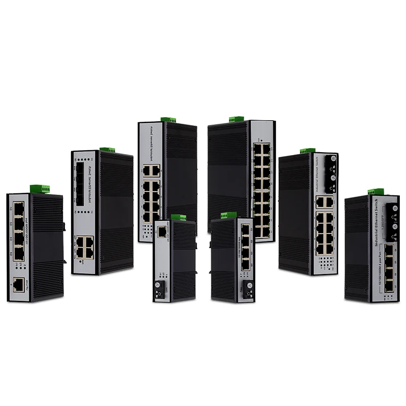 Industrial-Grade DIN-Rail Switch Series: 5/8/10/16/24 Port Options in Fast & Gigabit PoE+ Available Wide Temp Network Switch