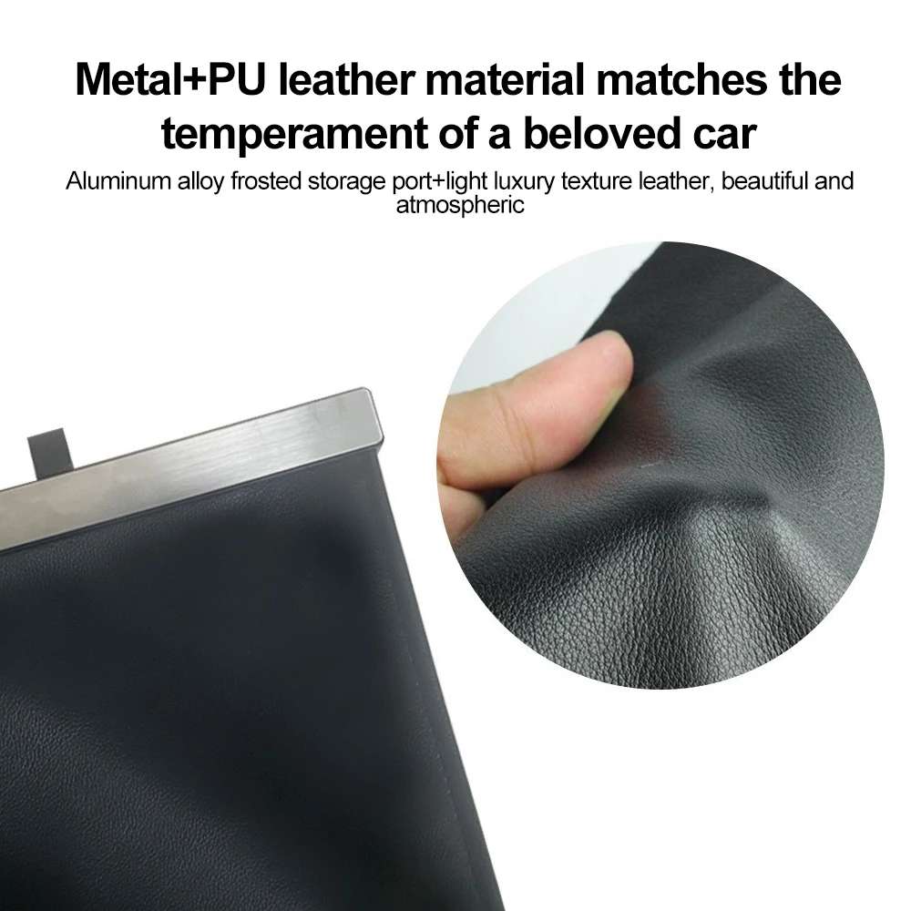 كيس قمامة للسيارة مقاوم للماء ، حقيبة تخزين بالامتزاز المغناطيسي ، سلة قمامة معلقة على المقعد ، جيب تخزين جلدي ، مقاوم للتسرب