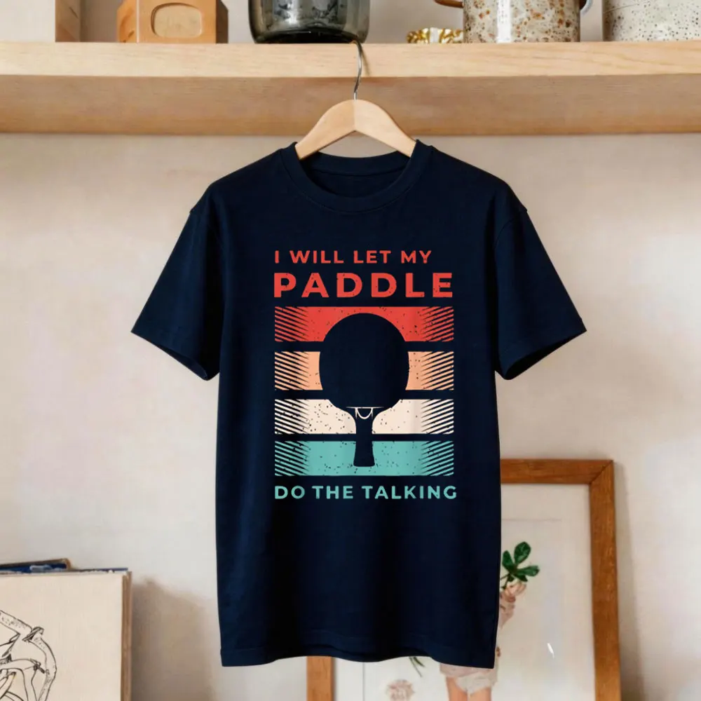 Ping Pong Shirts and Table Tennis Gifts for Ping Pongs T-Shirt Retro Pattern Print Clothes Summer Women Tees Streetwear