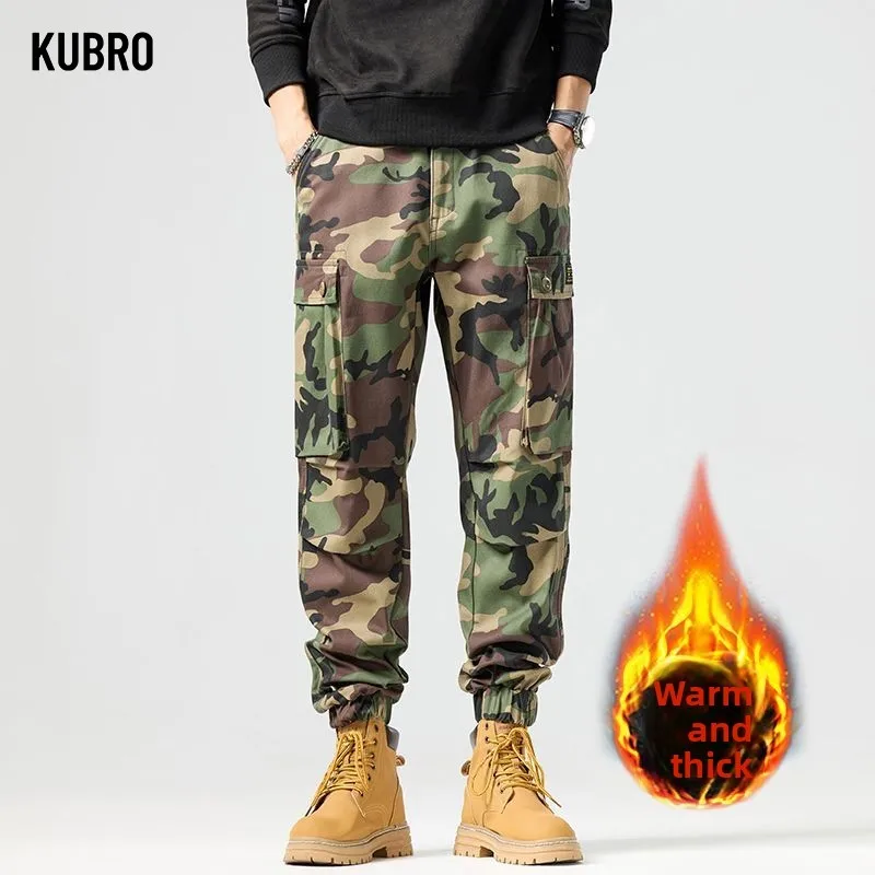 

Men's Autumn Winter Fleece Hiking Cargo Pants Fishing Climbing Trekking Thick Pants Casual Hunting Camping Outdoor Trousers Slim