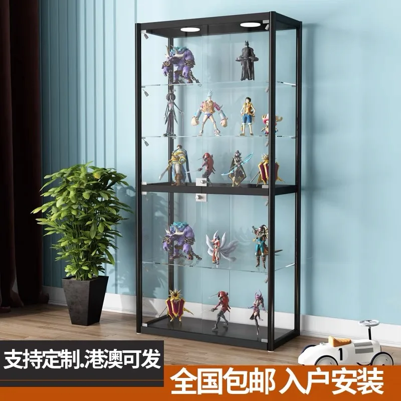 

Customized. Home Hand-Held Display Cabinet Model Building Blocks Glass Cabinet Office Award Trophy Transparent Glass Displa