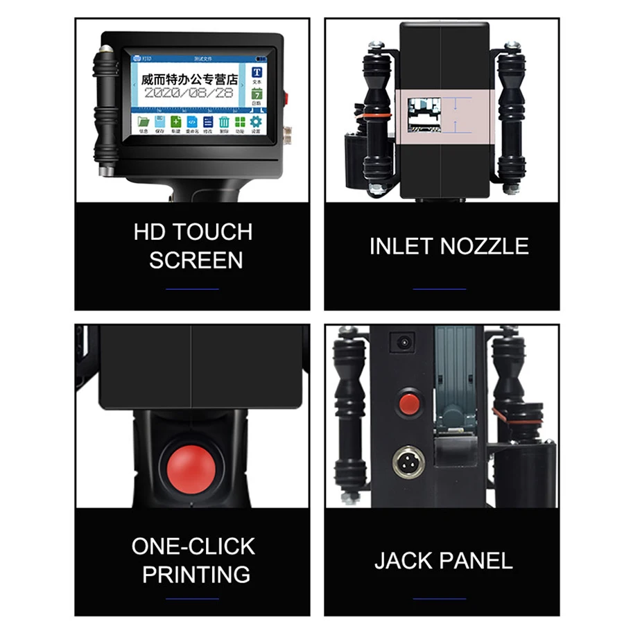 12.7Mm Online Variabele Qr Bar Batch Code Datum Nummer Logo Vervaldatum Label Draagbare Hand Jet Handheld Thermische Inkjet printer