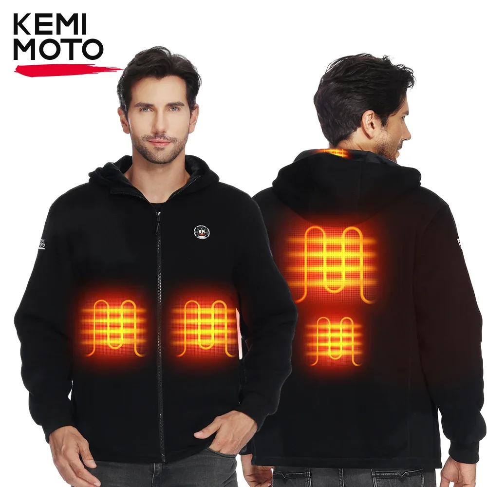 

Heated Hoodie Thermal Jacket Men 6 Heating Areas with 20000mAh Battery for Winter Motorcycle Riding Skiing Hiking Outdoor Sports