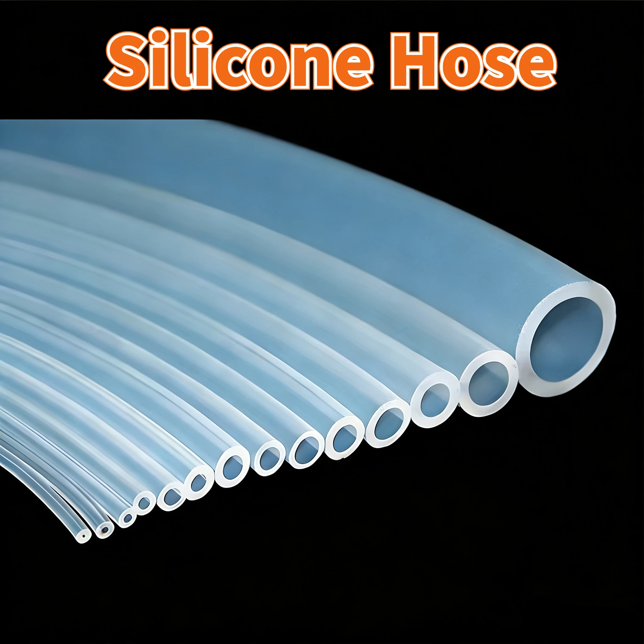 1-100M Silicone Rubber Pipe Transparent Water Hose Aquarium Pump Hosing Flexible Nontoxic Silicone Tube
