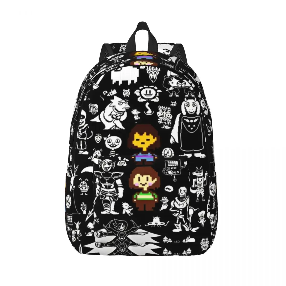 Undertale Game Sans Gaming Backpack for Boy Girl Student School Bookbag Canvas Daypack Preschool Kindergarten Bag with Pocket