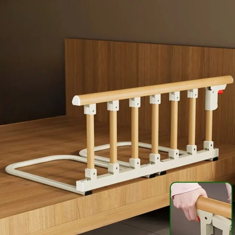 Foldable Bed Safety Rail for Elderly - Stainless Steel No-Drill Guardrail with Anti-Fall Design, Portable Bedside Assist Handle