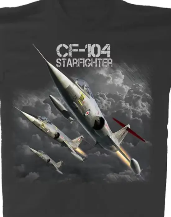 

F-104 Starfighter Air Force Мужская футболка с коротким рукавом Повседневная рубашка Харадзюку из 100% хлопка с круглым вырезом