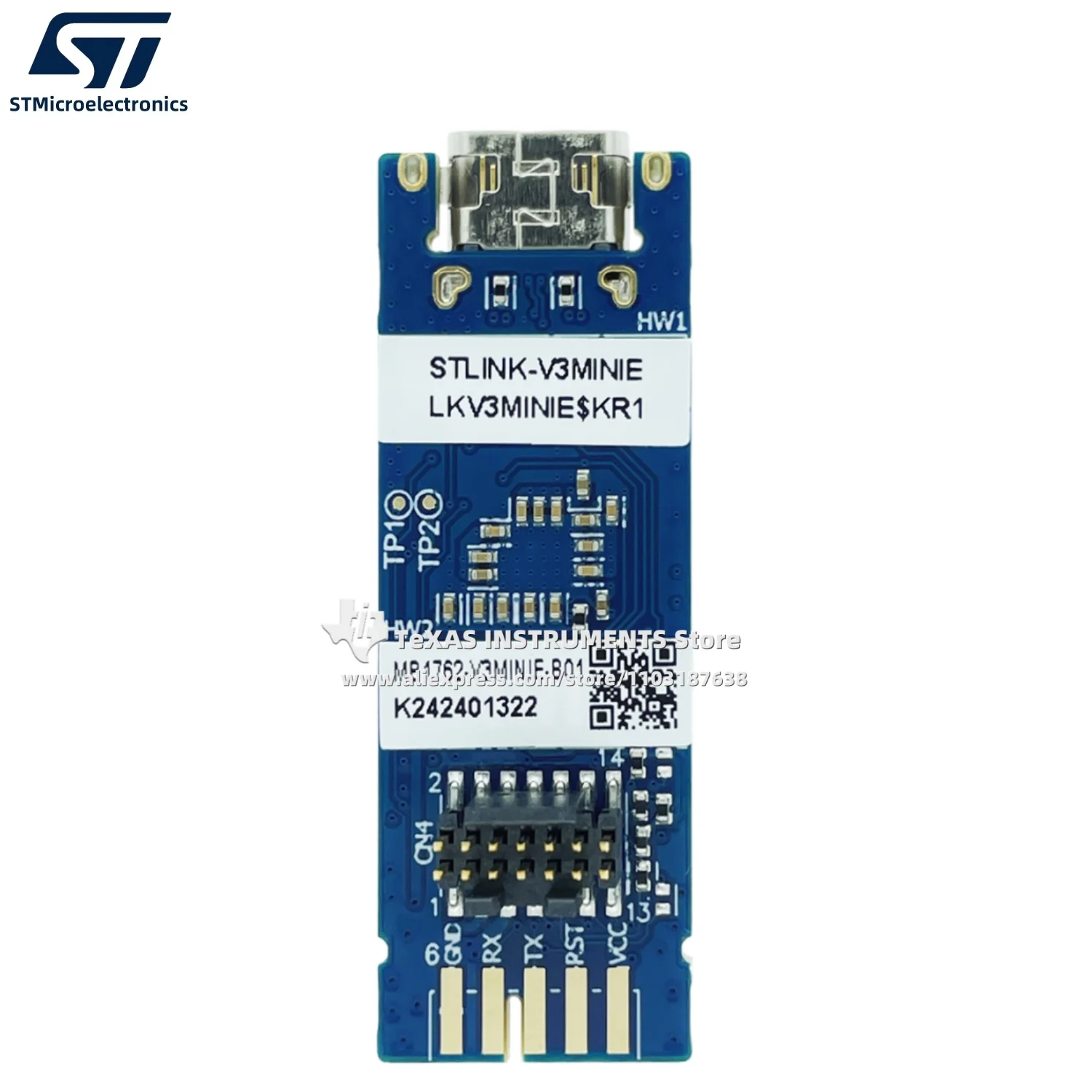 【TI Resmi】 STLINK-V3MINIE STLINK-V3MINIE Adaptor STM32 Compact Online Debugger dan Programmer Stok Asli