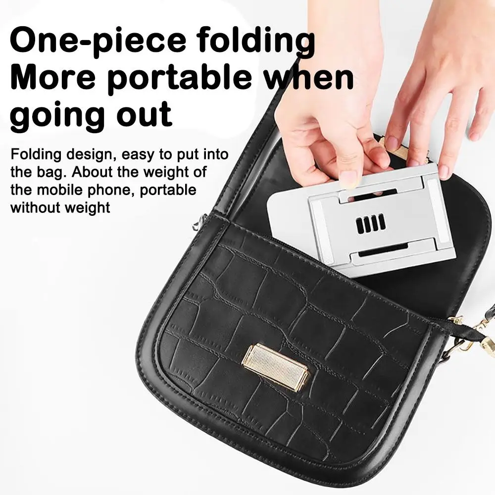 

Новый складной держатель для телефона с регулировкой под углом, перфорированный дизайн, портативная подставка для планшета из ABS-пластика, для настольного использования