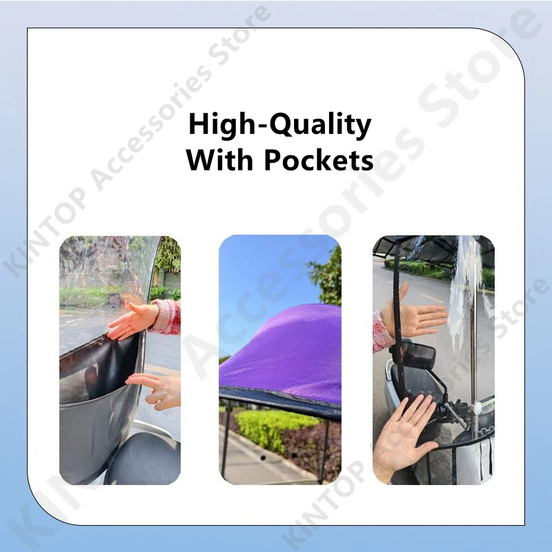 New Style For Electric Bike Canopy,Motorcycle Windshield Sunshade,Quick-dismantling,Rainproof Canopy,Stainless steel Support