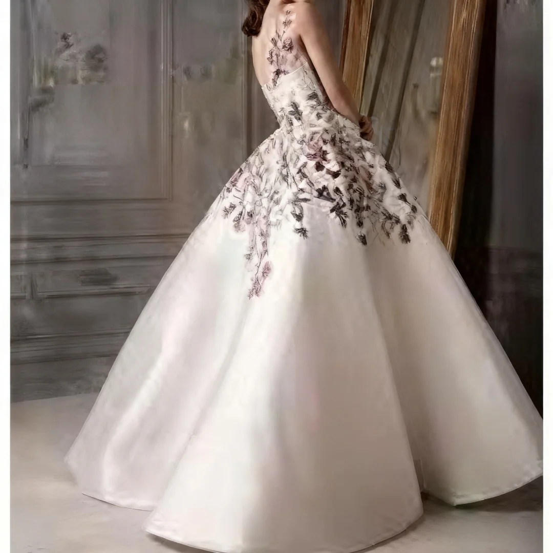 Vestido de baile bordado personalizado, vestidos de noite para convidados de casamento, vestidos formais de festa de aniversário, vestidos de baile para mulheres