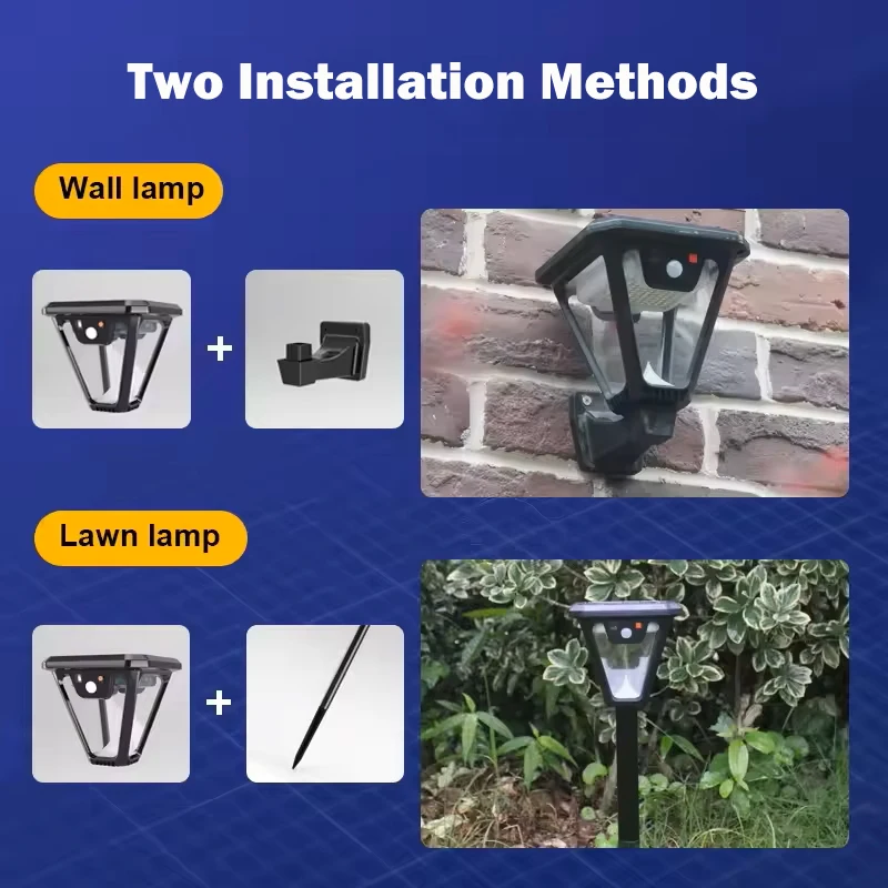 Solar Motion Sensor Light Outdoor Dual-Purpose LED Waterproof Solar Garden Lights Lawn Pathway Porch Wall Camping Lamps