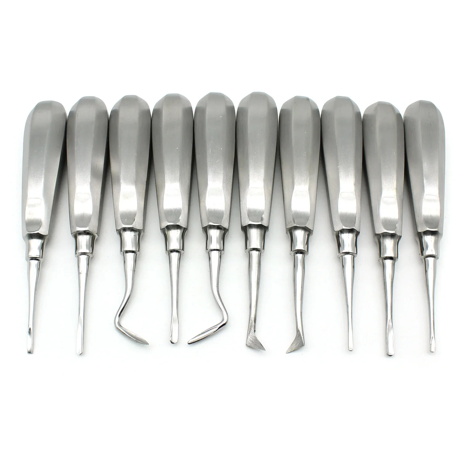 10pcs/set Lab Elevator Set Stainless Steel Curved Root Lift Elevator for Extracting Lab Tools s