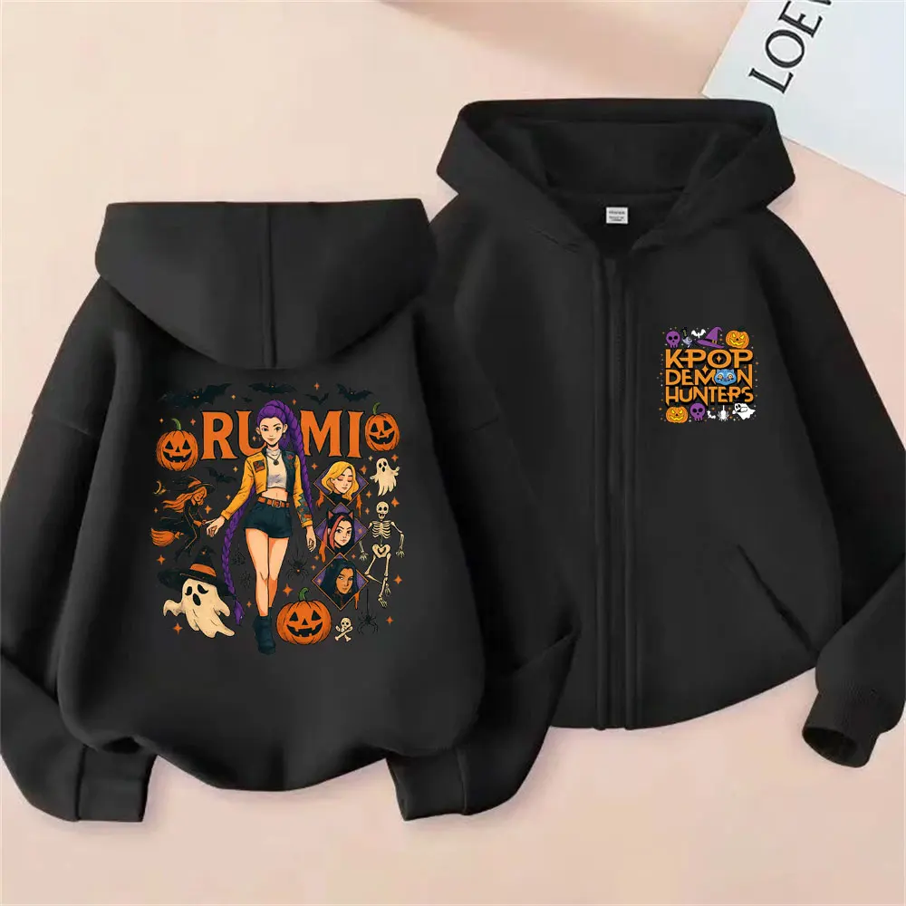 

Movie Kpop Demon Hunters Rumi Zipper Hoodie Men Women Christmas Halloween Sytle Streetwear Male Fashion Oversized Zip Up Jacket