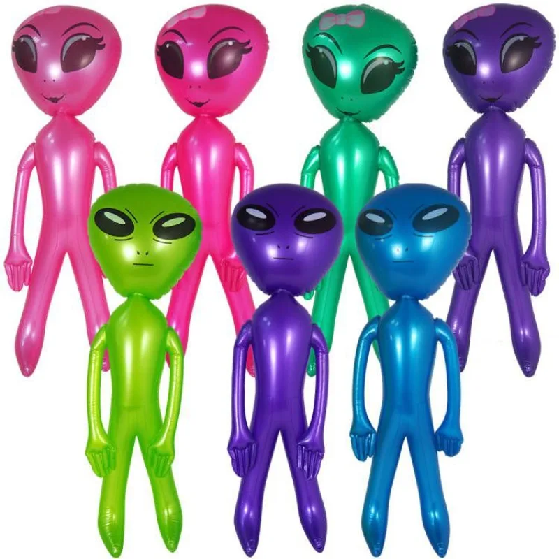 Alien inflable de dibujos animados para niños y niñas, juguete de Alien inflable de 125cm, decoración de Bar para fiesta de Halloween, accesorios de disfraces, favores de fiesta