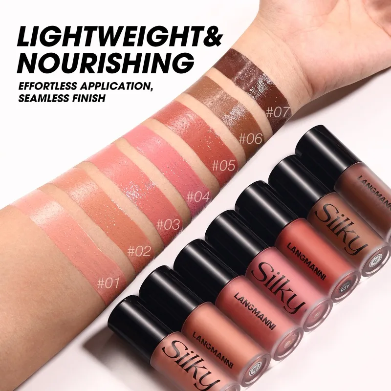 7 colori opzionali Fard liquidoLong Lasting Impermeabile Sweatproof Jello Colore Polvere Trucco Liquido Rouge Viso Bellezza Blush Trucco