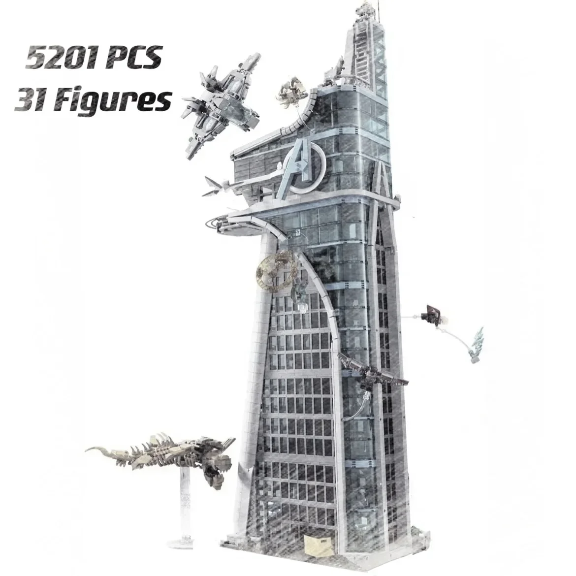 Nueva escena callejera de la Torre de los Vengadores de 5201 piezas con figuras, perfecta para regalo de cumpleaños o Navidad para niños