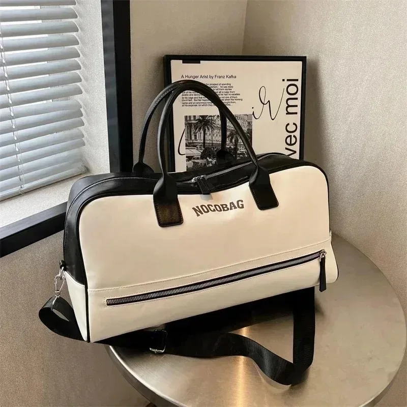 

Дорожная сумка из искусственной кожи большой емкости на молнии, новинка 2025, высококачественная брендовая простая водонепроницаемая роскошная сумка для отдыха и отпуска