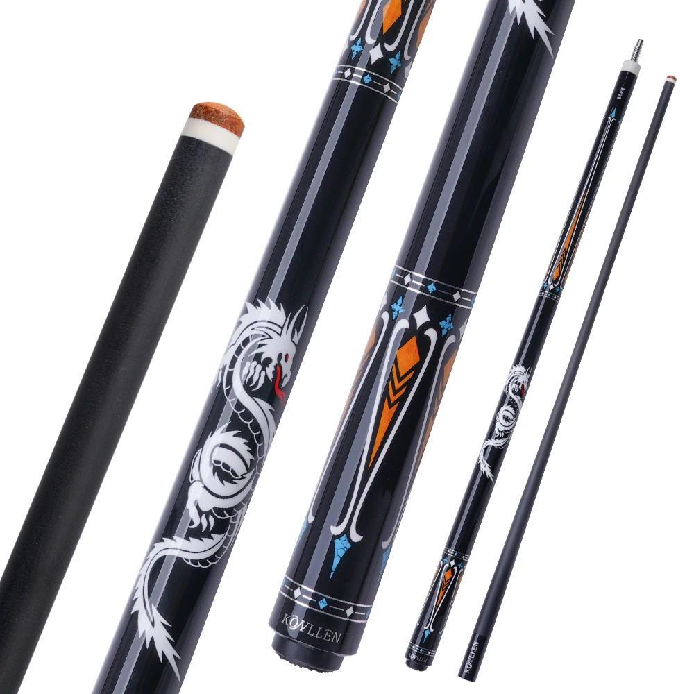 KONLLEN Carbon Fiber Pool Cue Stick 58-inch Professional Pool Sticks Low Deflection Pool Cue  Billiard Cues with 12.5mm Tip