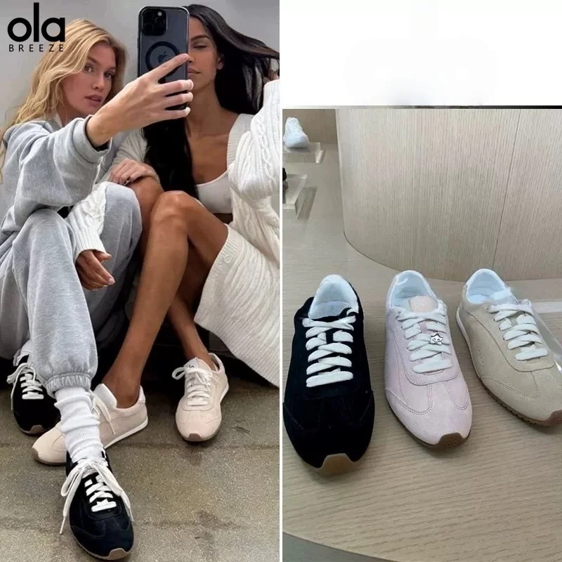 Ola breeze  Male and female Forrest Gump shoes, suede leather training shoes, comfortable lace up casual shoes for daily life