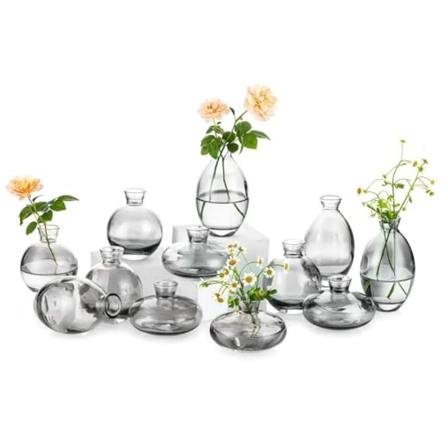 

Glass Bud Vase for Centerpieces, Pcs/s Modern Mini Small Vases for Flowers Bulk Flower Vase Aesthetic Cute Handmade Tiny Short