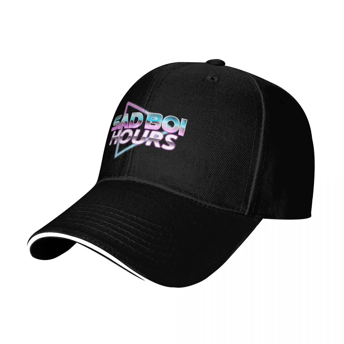 Sad Boi Hours Retro Neon Baseball Cap Strapback Dad Hat Six Panel Structured Crown Sun Protection UPF 50+