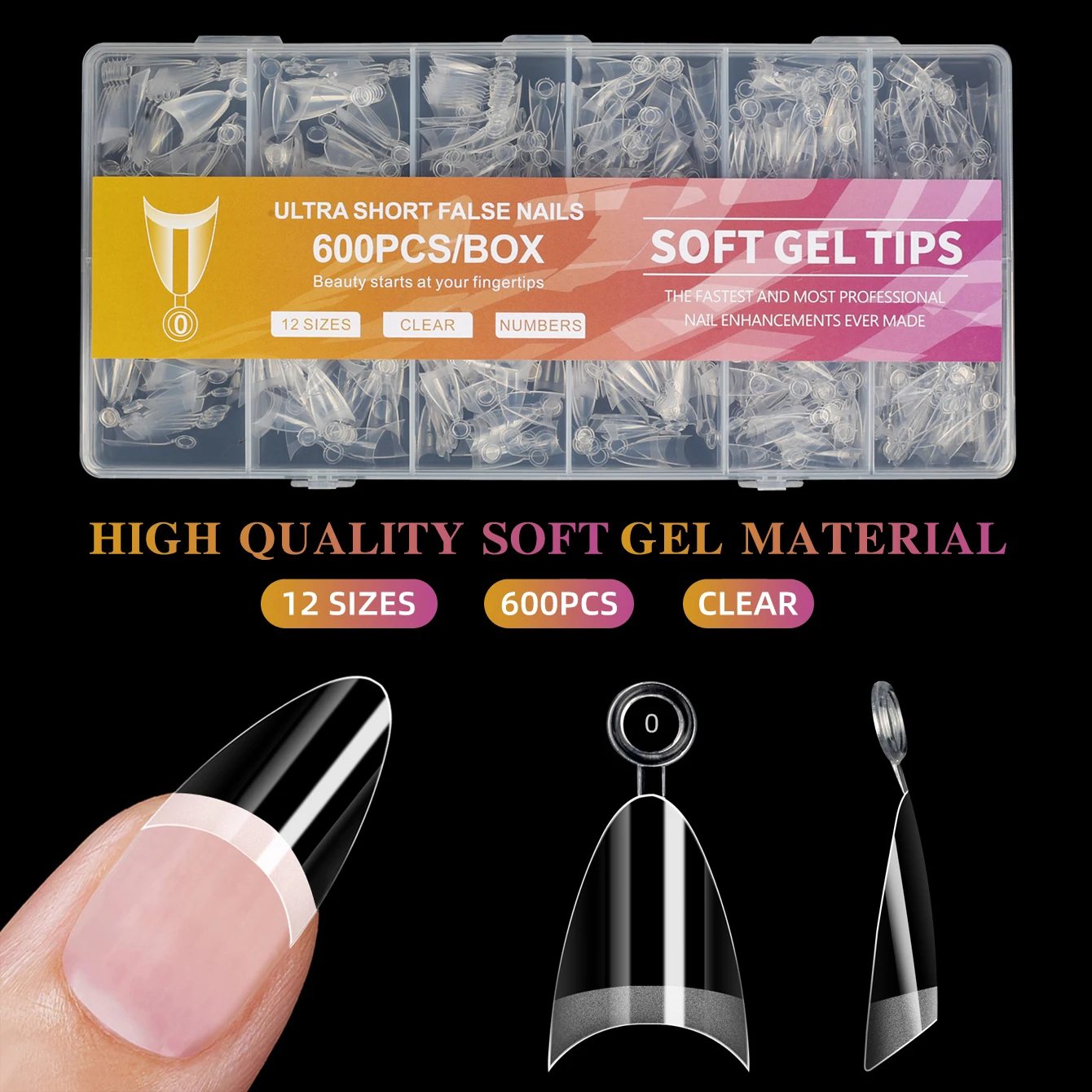 

600pcs/box M Almond Half Cover Fake Nails Half Matte False Nail Extension Extra Short Almond Soft Gel Nail Tips for Small Nail B