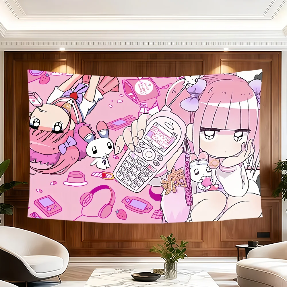 Anime Menhera Chan Flagge, dekorative Banner, geeignet für Outdoor-Camping, Familienfeiern und Gartenwände, Geschenk – Detail 8
