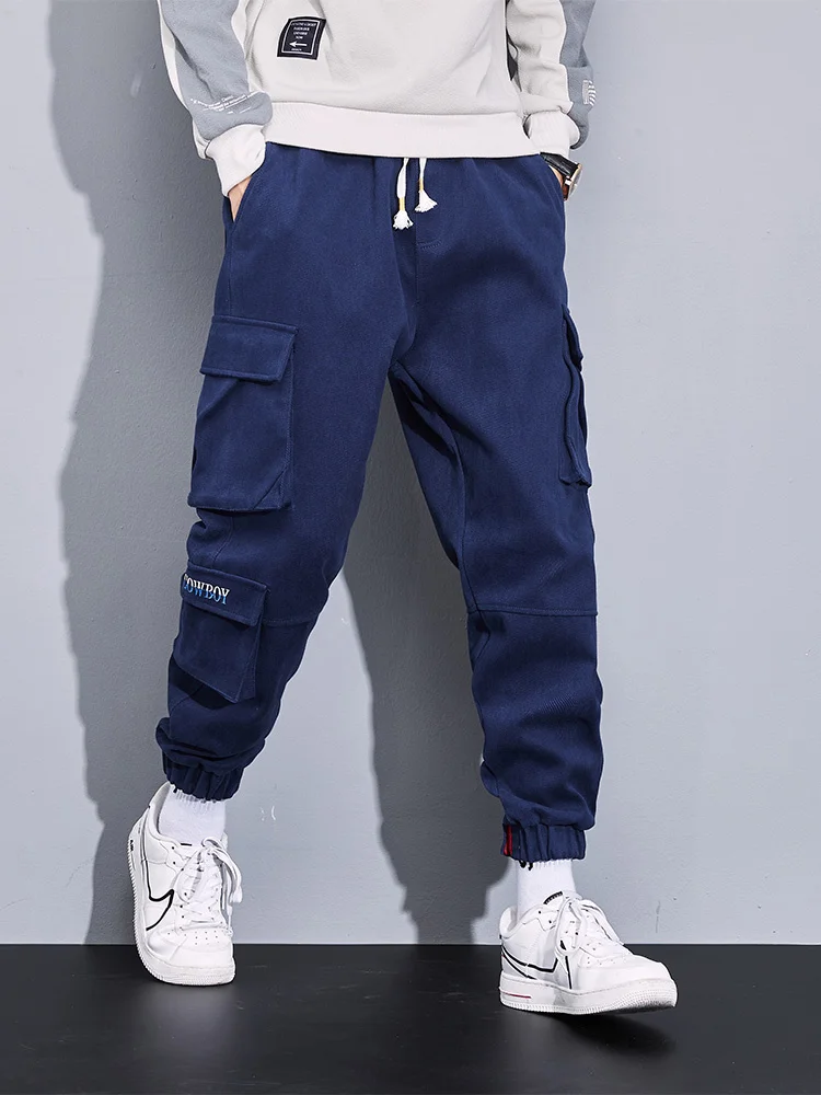 

Size Multi-Pockets Cargo Plus Pants Men Streetwear Jogger Pants Ankle-Length Casual Baggy Pants 6XL 7XL 8XL