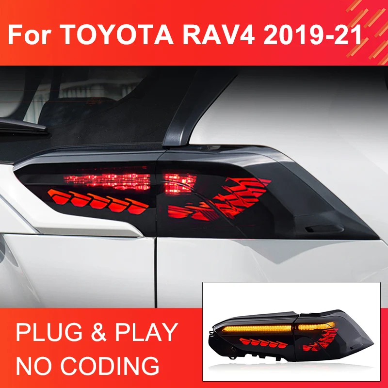 

1 Pair Tail Light Assembly for Toyota RAV4 2019 2020 2021 Taillight Plug and Play LED Running Dynamic Turning Brake Tail lights