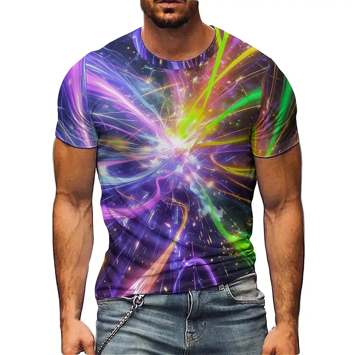 Summer Beach Animal Pattern Men's 3D Printed Short-Sleeve T-Shirt Matching Printed Top