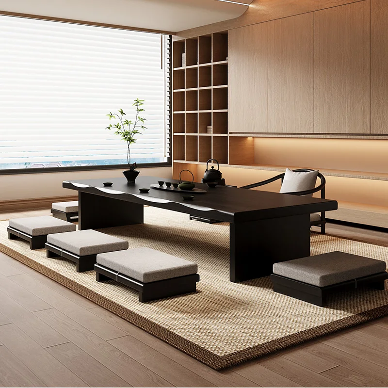 Household Bay Window Coffee Tables Japanese-style Tatami Solid Wood Living Room Tables Simple Modern Furniture ChaJi JT40E